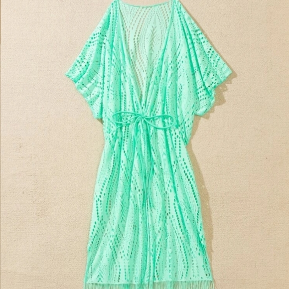 Tie Waist Fringe Swim Cover - Picture 3 of 6